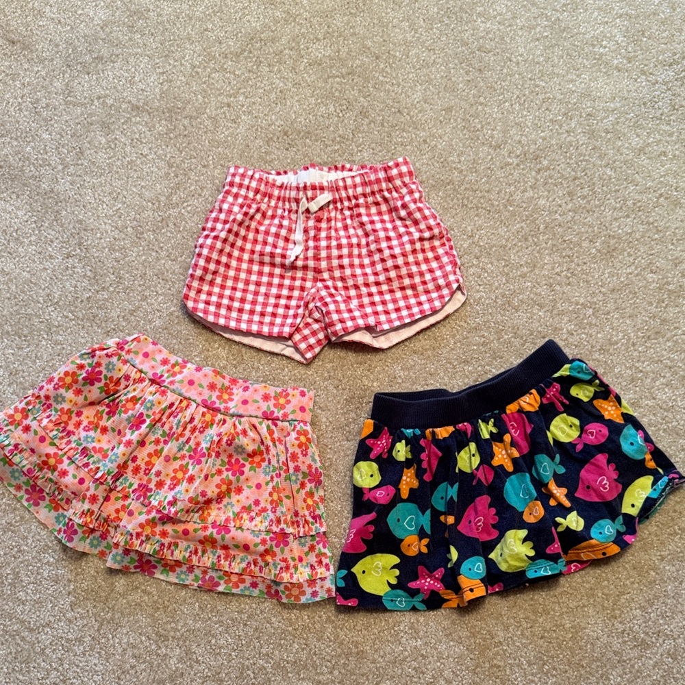Kids Colorful Shorts and Skirts Set